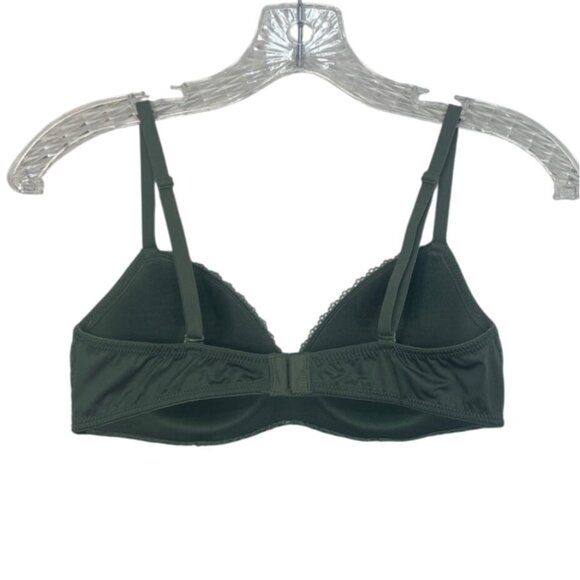 Maidenform Lace & Smooth Bra Womens 34B Green Adjustable Straps - Picture 2 of 7